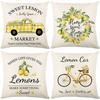 New Spring and Summer Pillow Cases Linen Yellow Lemon Truck Print Home Pillow Cushion Combination