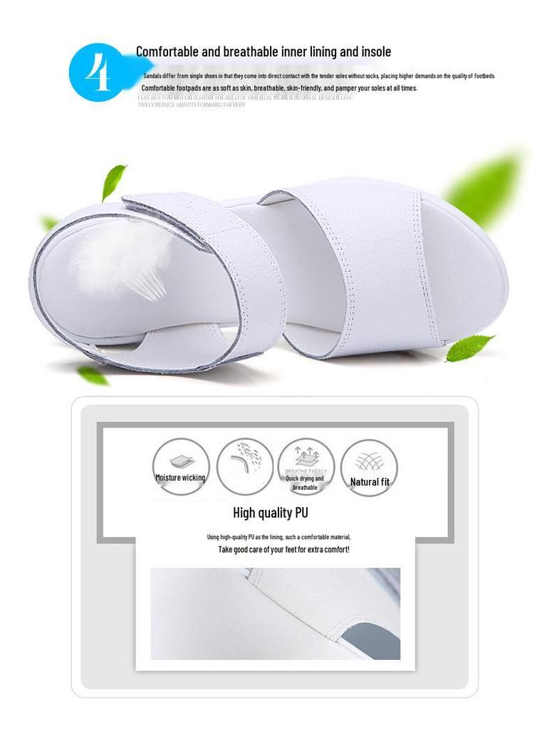 Летние женские сандалии на платформе из натуральной кожи 2025 - Модная обувь на толстой подошве в повседневном стиле для студентов