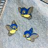 New Enamel Pin Animal Bambi Birds Metal Connector Gift Birthday 3 Pieces
