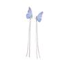 Blue & Purple Gradient Butterfly Fairy Tassel Ear Clip - No Piercing - Elf Style Earrings for Women