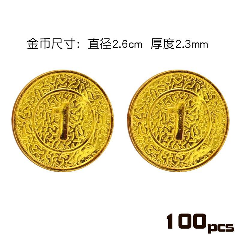 Pirate Gold Coins Set 1 5 10 20 50 100 Denomination Game Tokens Kids Party Props