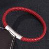 Fashion Bracelet Men Women Red Leather Bracelets Exquisite Snap Accessories Hand-Woven Jewelry Couples Gift