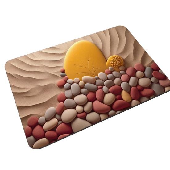 3D Оптическая Иллюзия Коврик для Ванной Нескользящий Коврик для Ванной с Рисунком Гальки Быстросохнущий Абсорбирующий Напольный Коврик для Ванной Ванны Душа Раковины