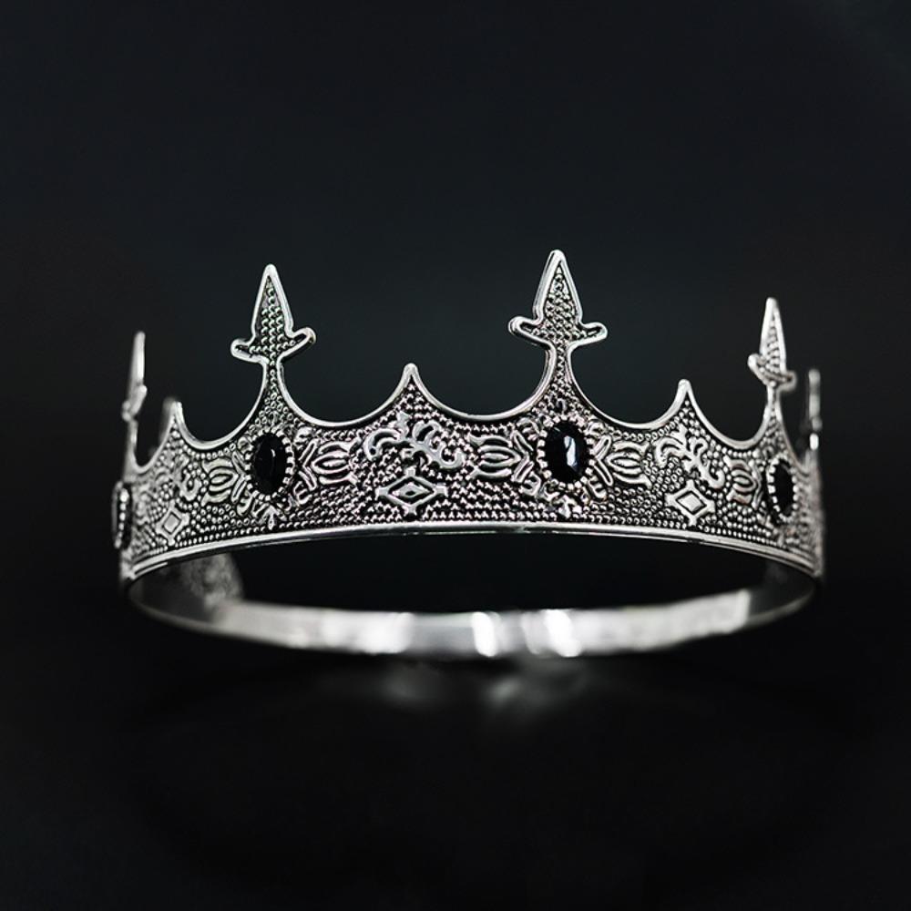 Vintage King Tiara Crown Antique Bronze Ancient Greece Tiara Prince Rhinestone Tiara Women