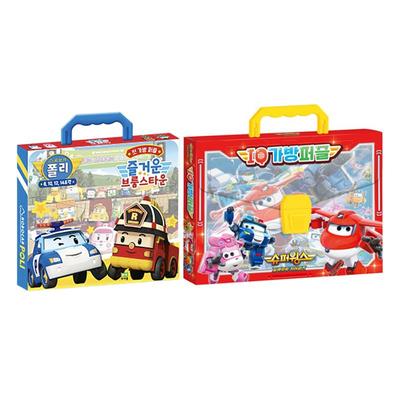 ROBOCAR POLI Первый переносной пазл Радостный Брумстаун (8·10·12·14 шт.) / Супер Крылья Сезон 8 IQ Переноска Пазл (15·24·30·42шт)  –Сделано в Корее  (3 варианта)