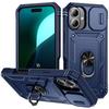 Protective Case - Rigid - for iPhone 16 - Shockproof - Ring Stand - Navy Blue