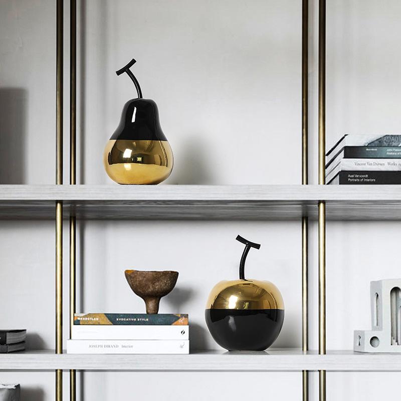 Металлические керамические украшения в виде фруктов и груш в скандинавском стиле, современная простая гостиная, модель винного шкафа, украшения для дома