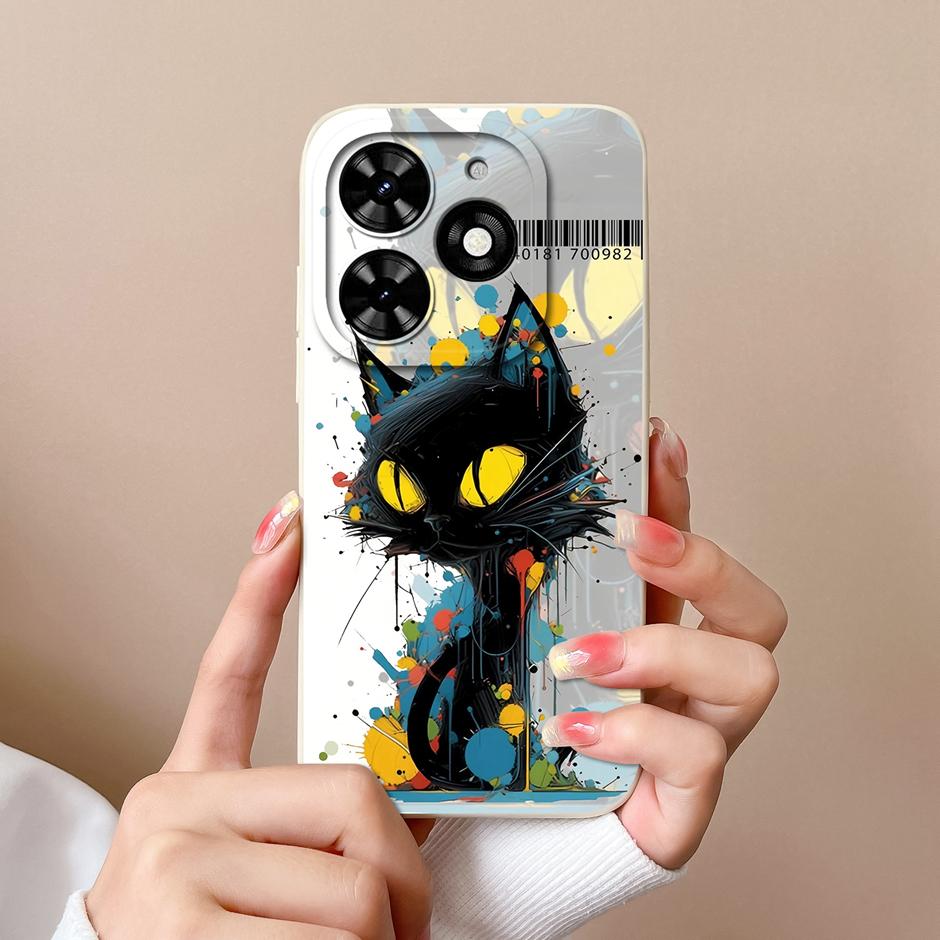 Для Tecno Spark Go 2024 Чехол Модный Кокосовое Дерево Жидкий Силикон Мягкий ТПУ Ударопрочный Чехол для Телефона Для TecnoSpark Go 2024 Funda