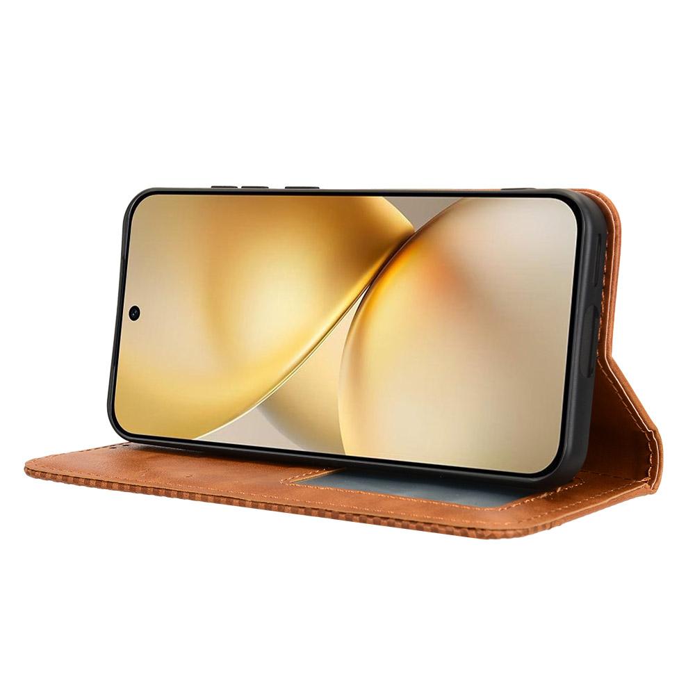 For vivo X200 5G Leather Case Wallet Stand Retro Texture Phone Cover