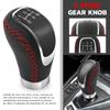 Universal 5 Speed Gear Shift Knob Shifter Lever Handle Stick PU Leather Auto Accessories For All Manual