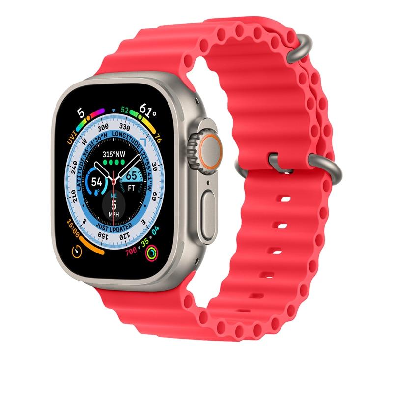 YurKem Ocean Strap For Apple Watch Band 49mm 45mm 44mm 40mm 41mm 42mm 38mm Silicone iWatch Ultra Series 8 7 6 5 4 3 SE
