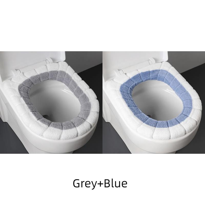 2856B Утолщенная плюшевая О-образная подушка для унитаза Чехол для унитаза с флисовой подкладкой Чехол для унитаза
