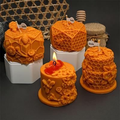 3D Медовая Сота Торт Пчела Силиконовая Форма для Свечей DIY Формы для Торта Пчела Цветок Свечи Гипс Домашний Декор Подарок