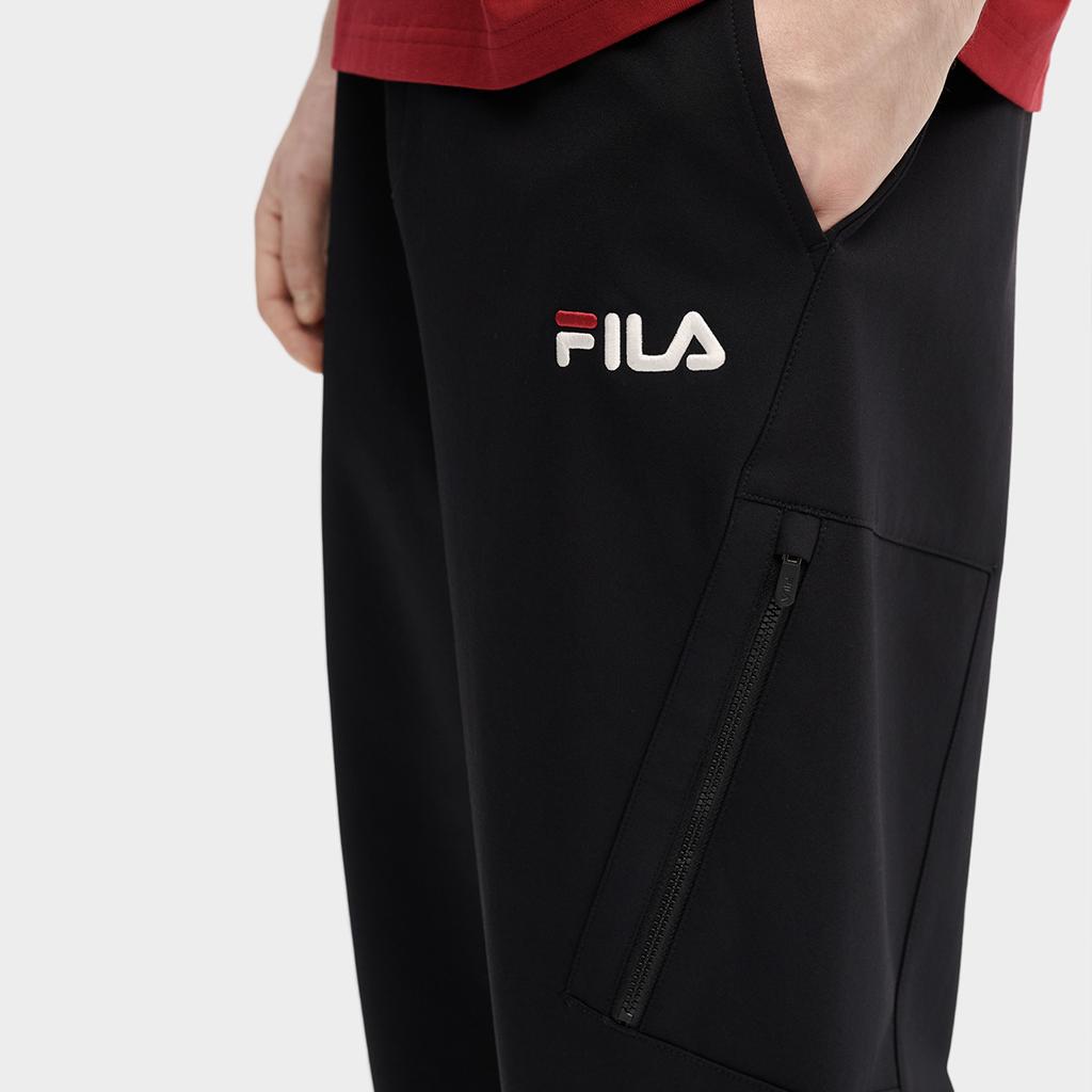 Fila CNY Классические Ретро Простые Спортивные Штаны Джоггеры из Теплого Флиса Мужские Брюки Черные F11M619806FBK