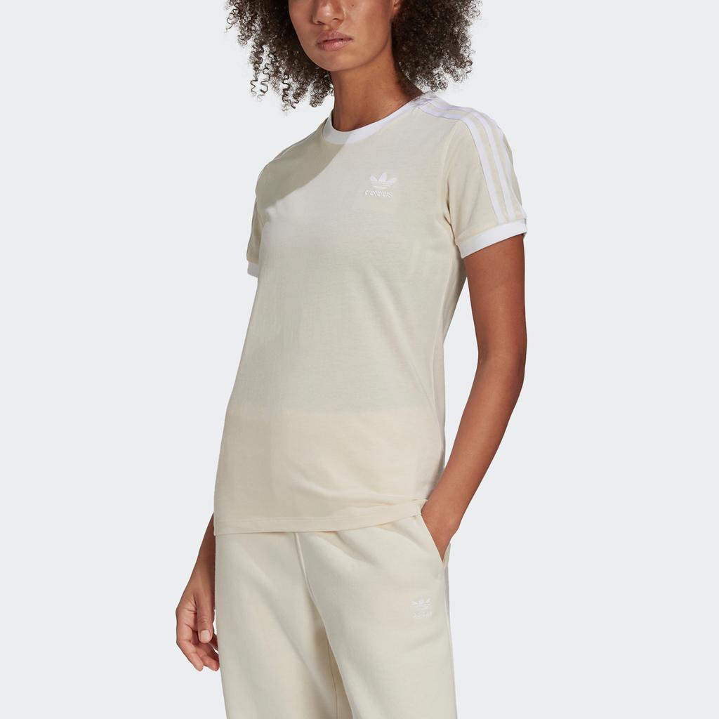 Adidas Originals Set in Sleeve T Shirt Women's Ecru H33573