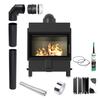 KRATKI LUCY 14 kW Ø200 EKO BLACK Air Fireplace Insert Installation Kit