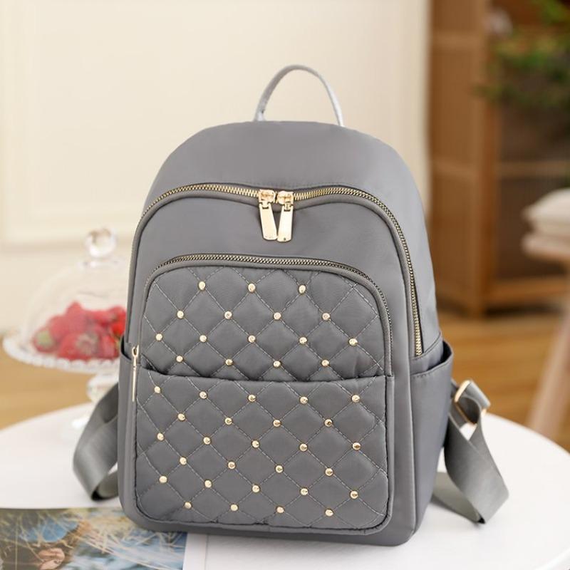 Solid Color Women High Quality Waterproof Oxford Cloth Backpack 2023 New Designer Wide Shoulder Strap Anti Theft Travel Backpack