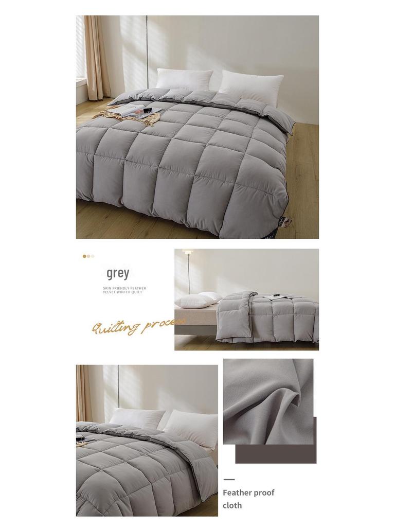 Зимнее одеяло из чистого хлопка и перьевого шелка - двуспальные и односпальные размеры для использования в гостиницах или общежитиях