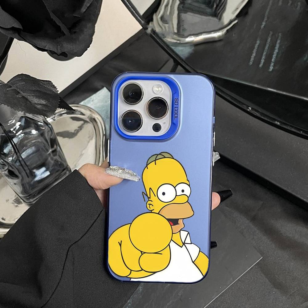 Чехол для телефона Anime T-The S-Simpsons-s для IPhone 16 17 15 14 12 13 Pro Max Белый цвет Ударопрочный чехол