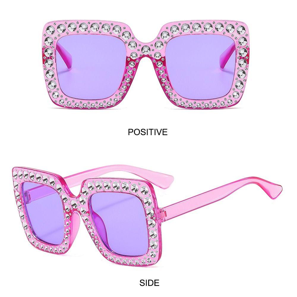 Детские солнцезащитные очки со стразами, квадратные, с бриллиантами, детские солнцезащитные очки со стразами, сверкающие очки для девочек