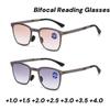Прогрессивные цветные анти-синий свет очки для дальнего зрения модные очки для близи и дали металлические складные бифокальные очки для чтения