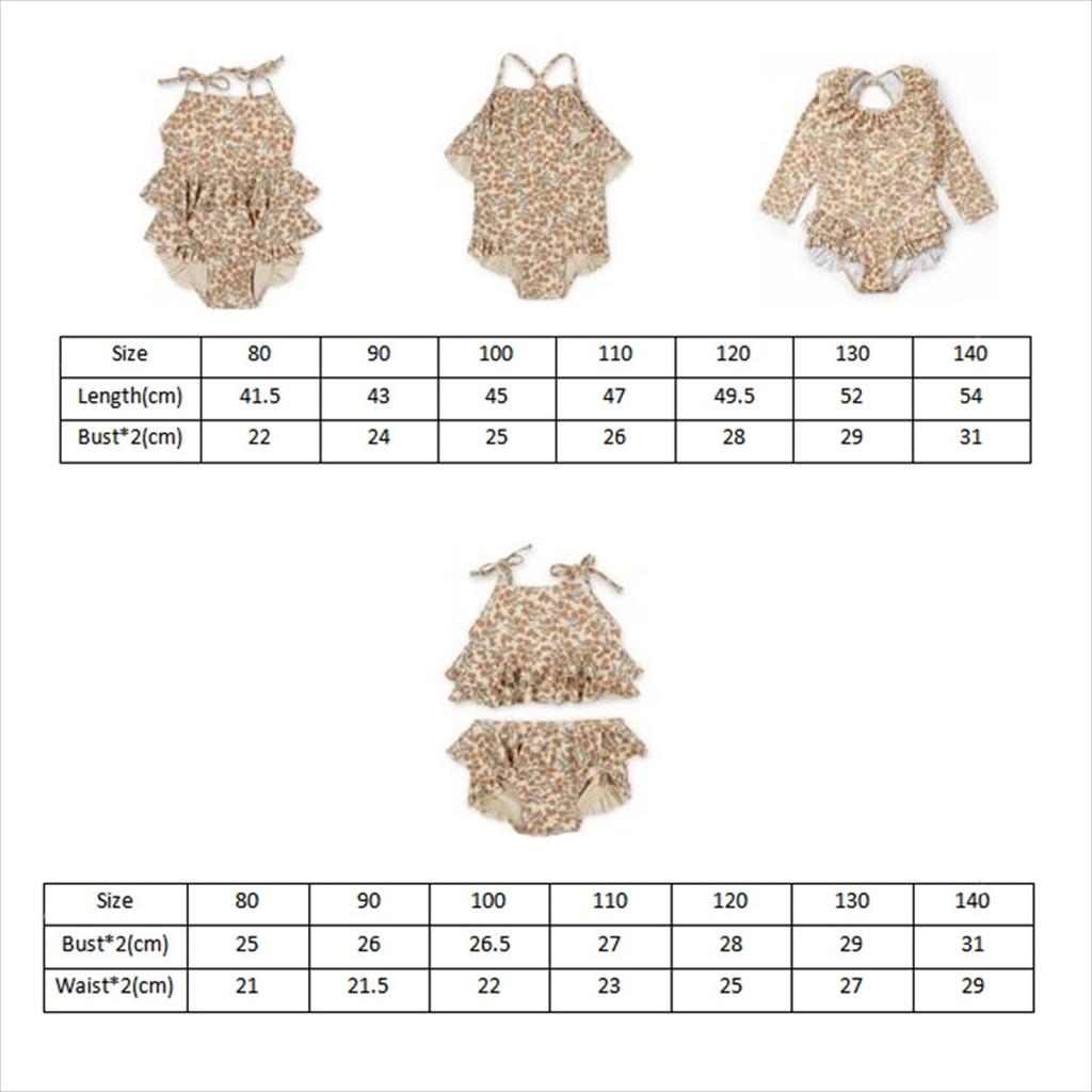 One Piece Swimsuit Swimming Wear Girls Kids Baby Floral Pattern Summer Beach Swimming Pool Leisure Fashionable Simple Color1 [Misia Luxury]