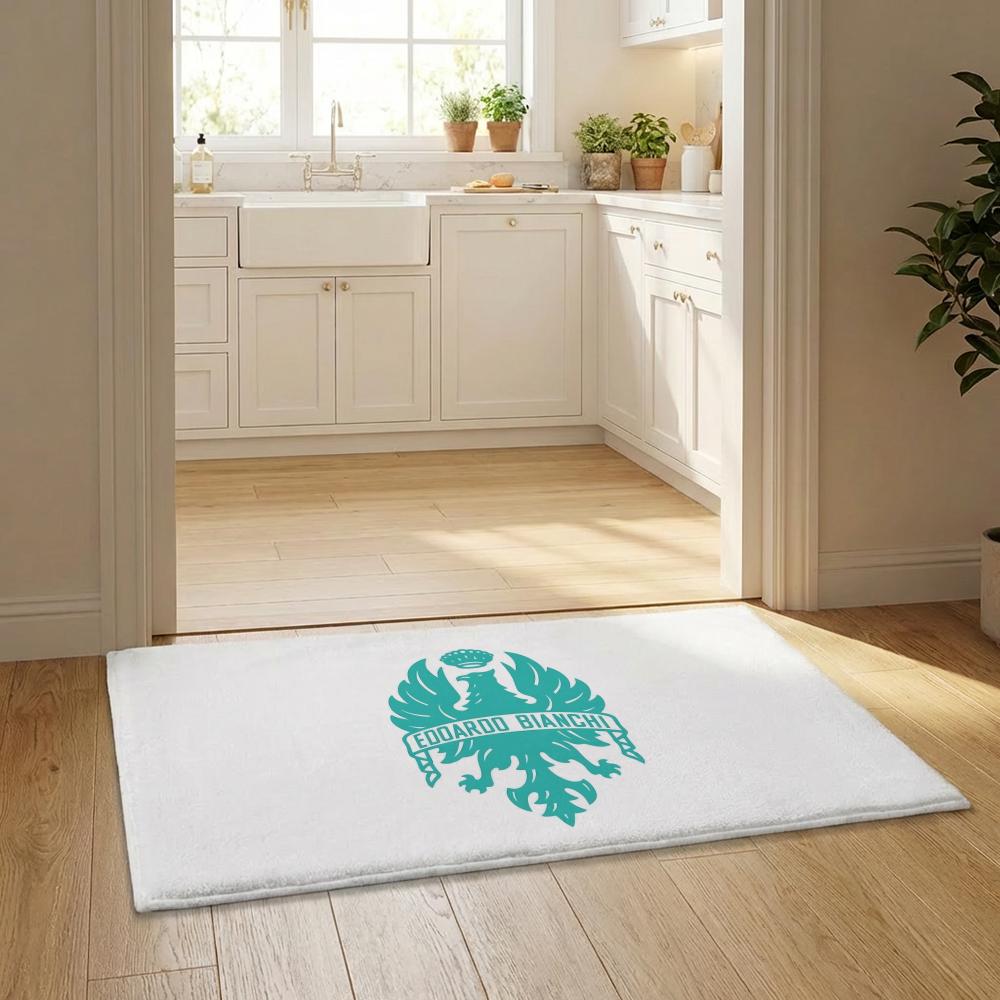 Luxury B-Bianchi Logo Floor Mat Flannel Door Mat Non-Slip Bedroom Living Room Home Decor