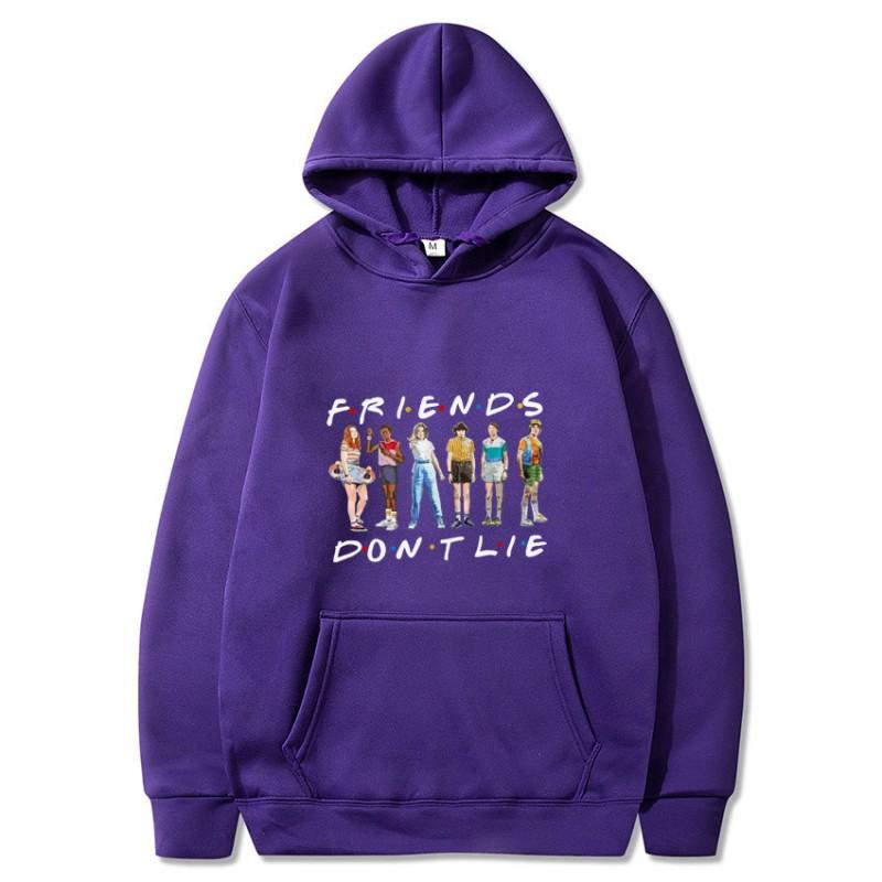 Stranger Things S3 Friends Print Hoodie Loose Fit Sweatshirt Women