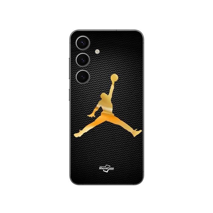 Coque - Maniacase - Samsung Galaxy S24 - Jordan logo 23 - Couleur dorée - Souple