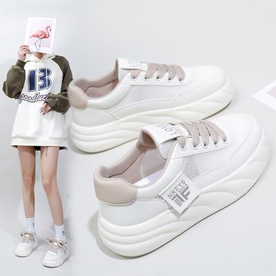 Женские летние повседневные сетчатые кроссовки на массивной платформе, нескользящие легкие дышащие прогулочные туфли на шнуровке, теннисные кроссовки, женская спортивная обувь с низким берцем