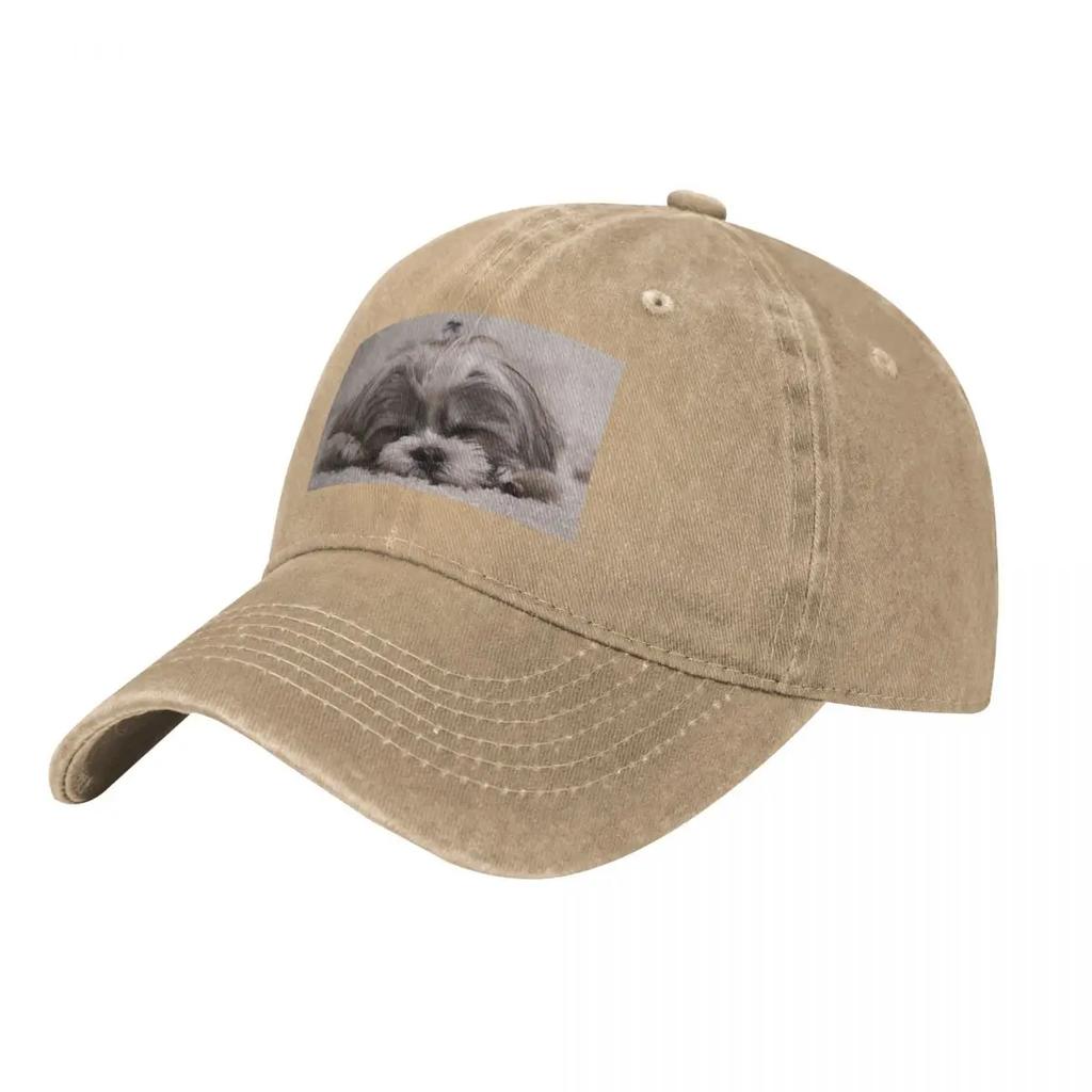 Shih Tzu Sleeping Baseball Caps Fashion Denim Hats Outdoor Adjustable Casquette Sports Baseball Cowboy Hat for Unisex Women