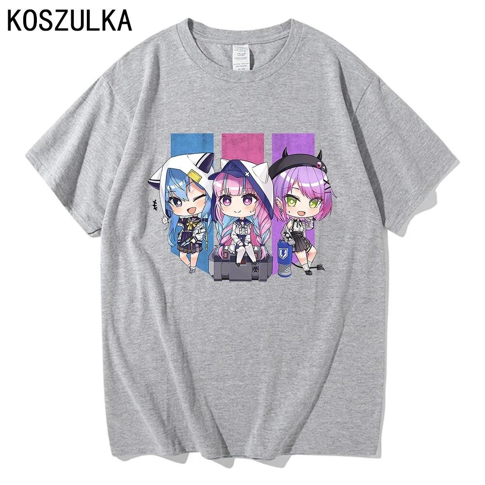 Футболка Calliope Anime Hololive Suisei, хлопковая футболка, летние футболки Kawaii Pavolia Reine, одежда, забавная женская/мужская толстовка унисекс