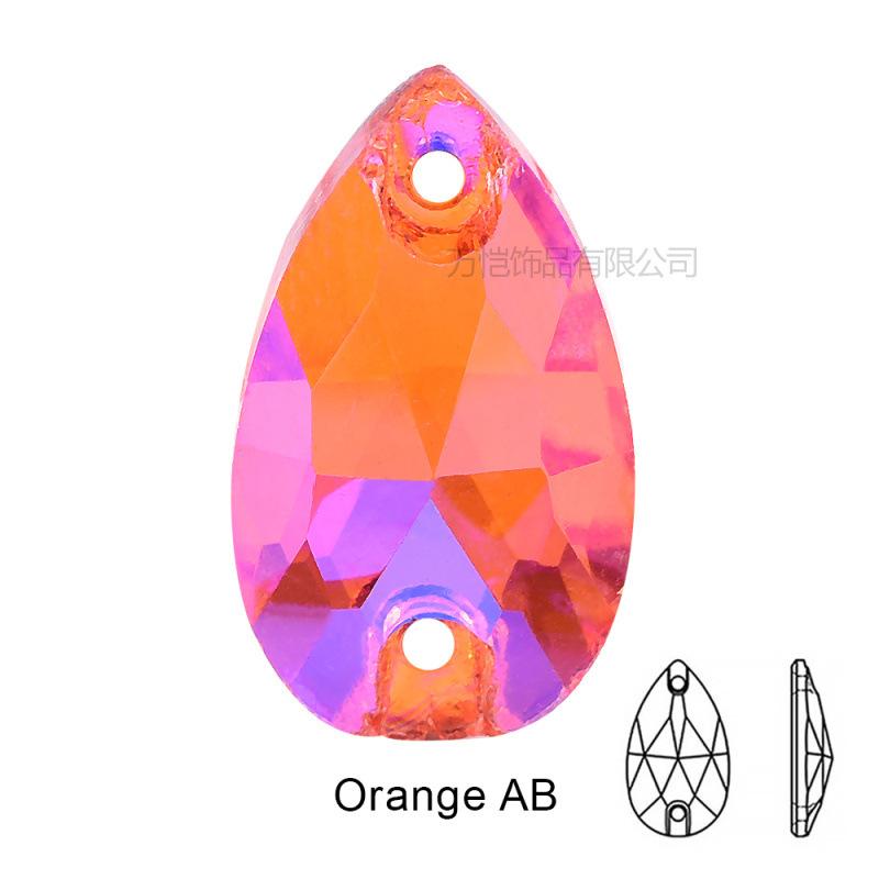 Неоновое стекло Ручная дрель для швов Оранжевый флуоресцентный, капля воды Специальная форма Спутник Плоское дно Двойное отверстие Ручная дрель для швов Камень DIY Ювелирные аксессуары
