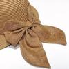Straw Hat Women's Summer Sunshade Seaside Beach Hat Sunscreen Bow Dome Hat Pastoral Tide Big Edge Dome Basin Hat