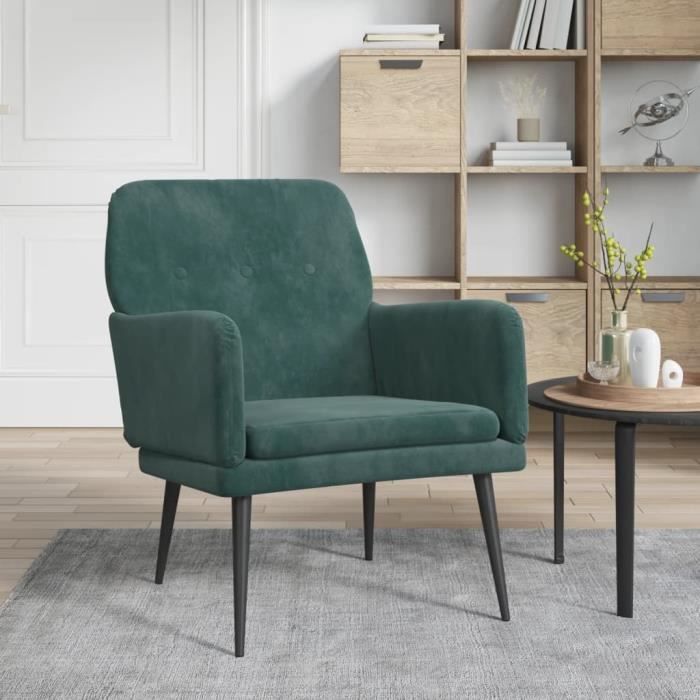 351406 vidaXL Armchair Dark Green 62x79x79 Cm Velvet