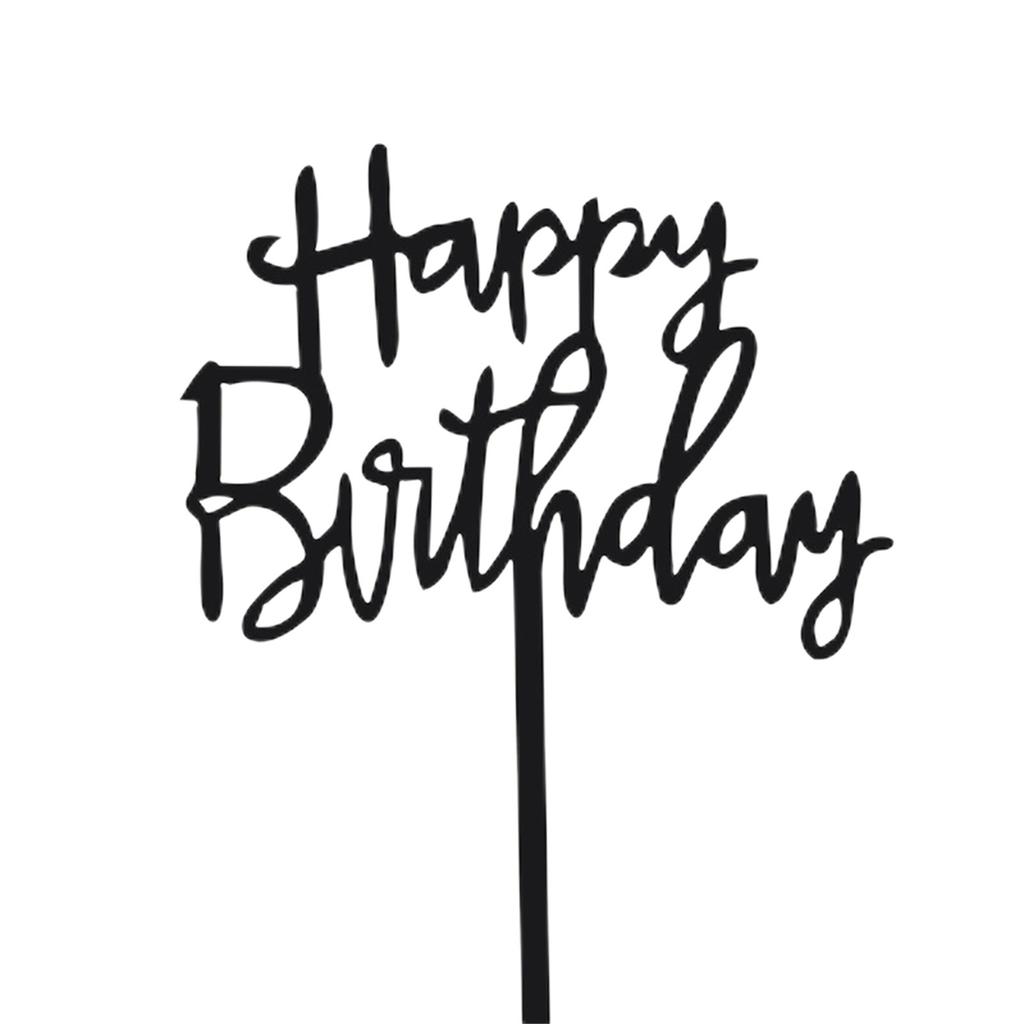 10 Pcs 1 Set Acrylic Happy Birthday Cake Topper Gold Design Kids Birthday Party Cake Toppers Dessert Decoration