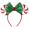 Disney Christmas Mickey Ears Headband для девочек Sequins Bow Festivall Party Hairband DIY Hair Accessories