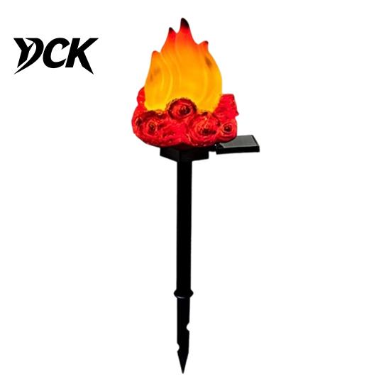 Eco Friendly Solar Powered Lamps Flame Garden Light, Waterproof LED Torch Light with Stake, Rustic Outdoor Decorative Stakes Bonfire for Walkway