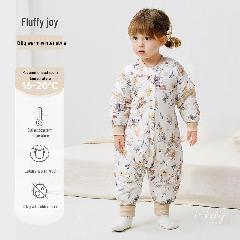IBaby шерстяной детский спальный мешок - Осенне-зимнее одеяло от пинков
