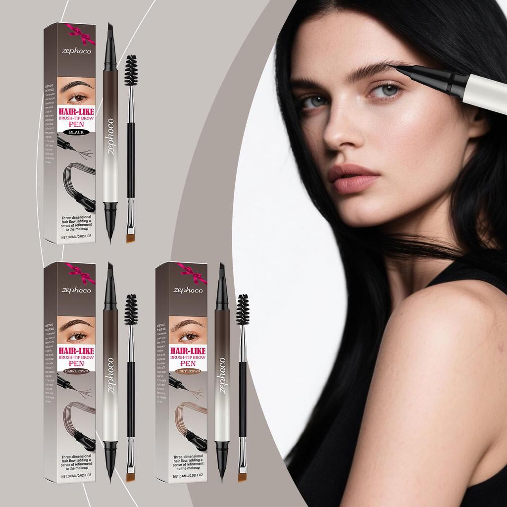 Zephoco Wild Brow Pencil: Smooth, Pigmented, Double-Ended Design for Easy, Natural Hair-Like Application
