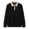 Business Casual Outdoor POLO Sweater Autumn Color Block Lapel Long Sleeved Hoodie Couple's Outfit Men's and Women's Fashionable Hoodie Boutique Top