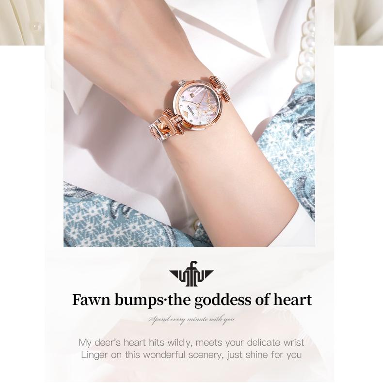 OUPINKE Часы Модный бренд Автоматические механические часы Водонепроницаемые женские часы