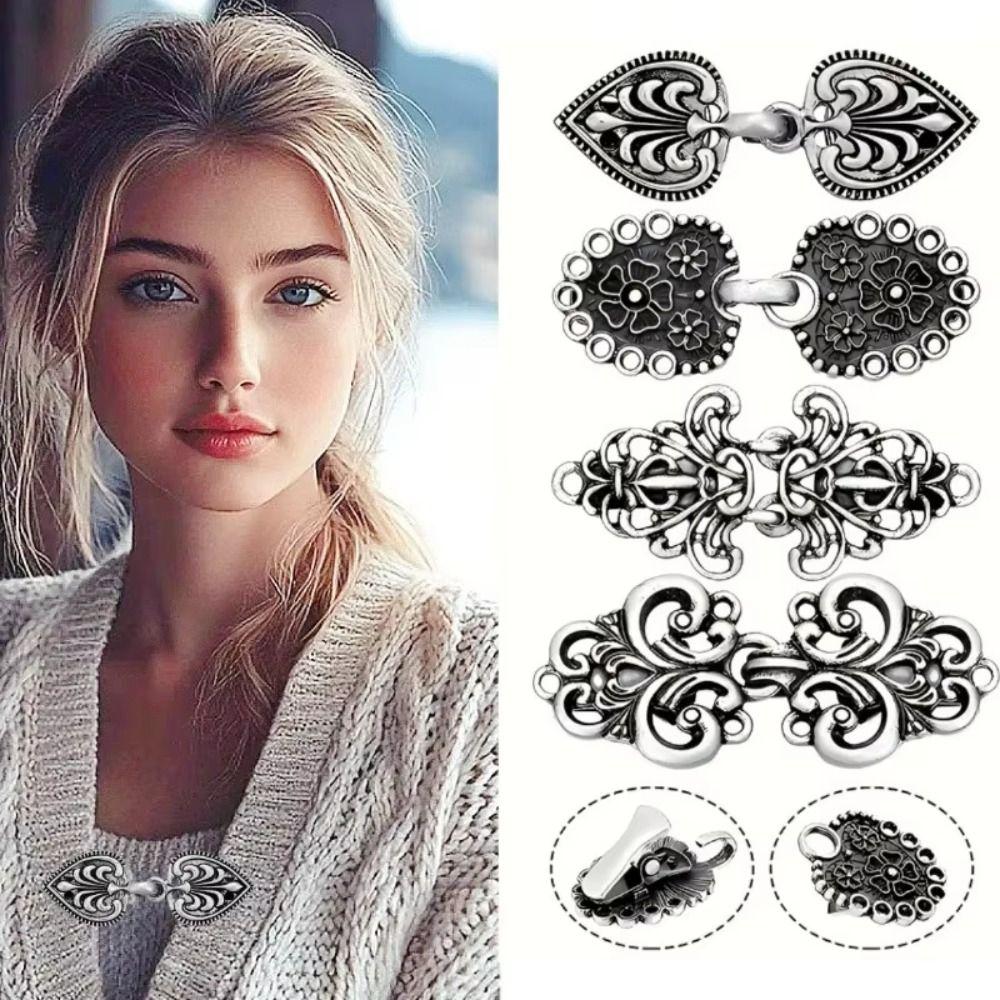Anti Slip Sweater Clip Elegant Cardigan Button Retro Chinese Cape Cloak Fastener Cardigan Shawl