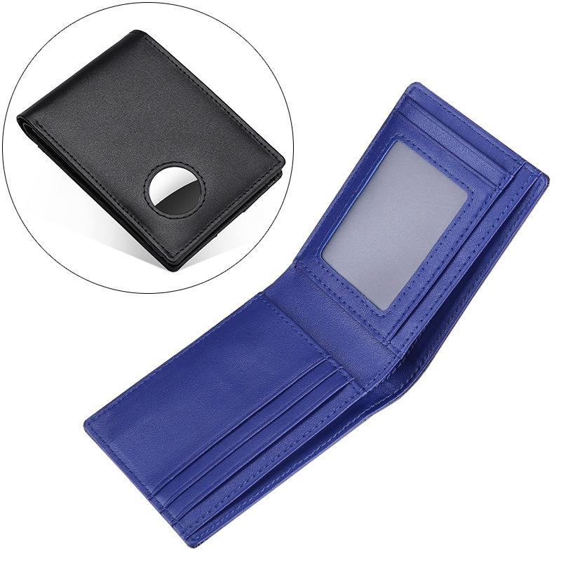 Men's Genuine Leather RFID Anti-Theft AirTag Wallet