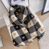 Korean-Style Plaid Cashmere-Inspired Scarf: Warm, Versatile Winter Shawl for Women