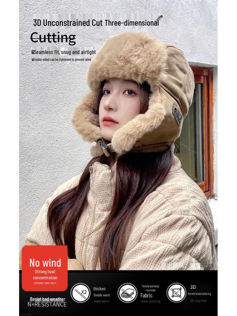 Unisex Winter Windproof Velvet Thick Hat with Ear Protection for Cycling