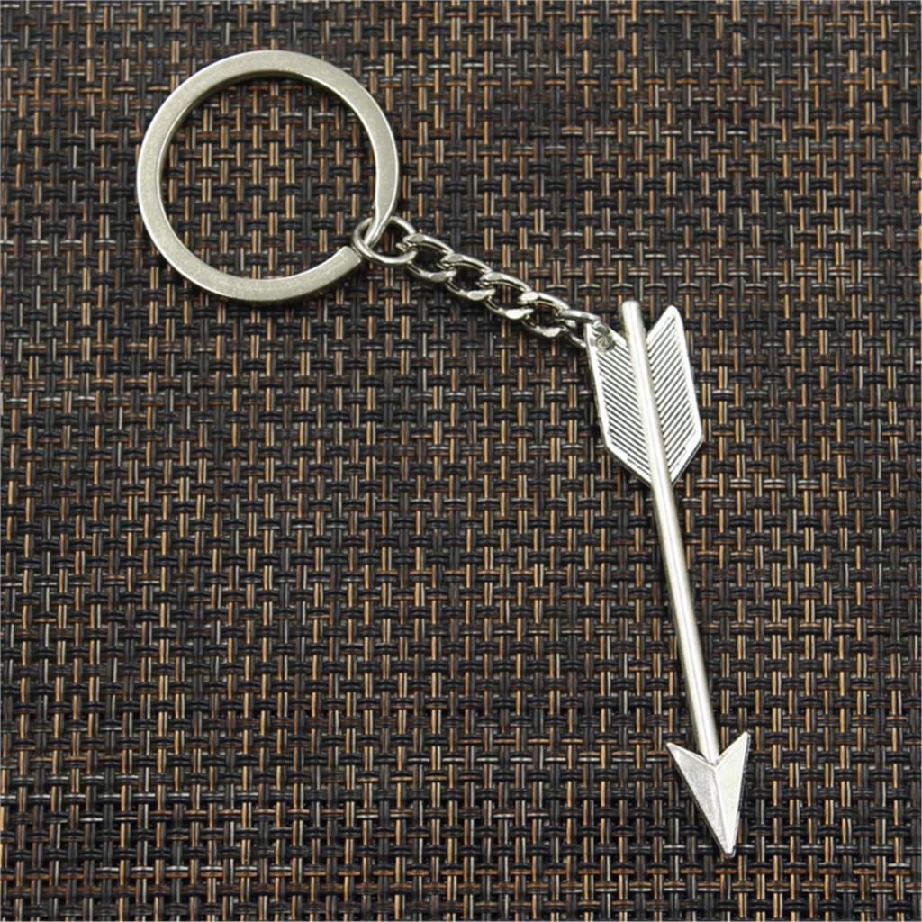 Fashion Keychain 64x11mm Arrow Bronze Silver Color Pendants DIY Men Jewelry Car Key Chain Ring Holder Souvenir For Gift