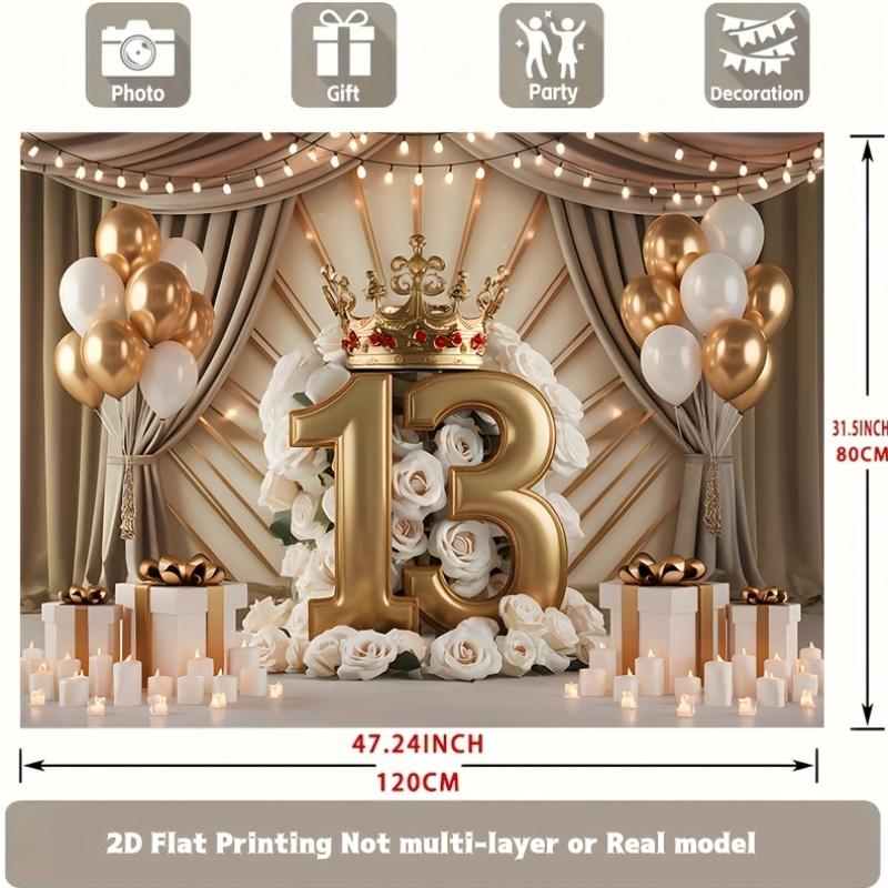 Party Backdrop 13Th Birthday Flat Designed Serves Prop Made Well Event Photo Background Birthday Party Decor