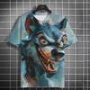 Модная мужская повседневная футболка с 3D-принтом и забавным принтом животных, короткий рукав, уличный модный топ с круглым вырезом и принтом волка и лисы