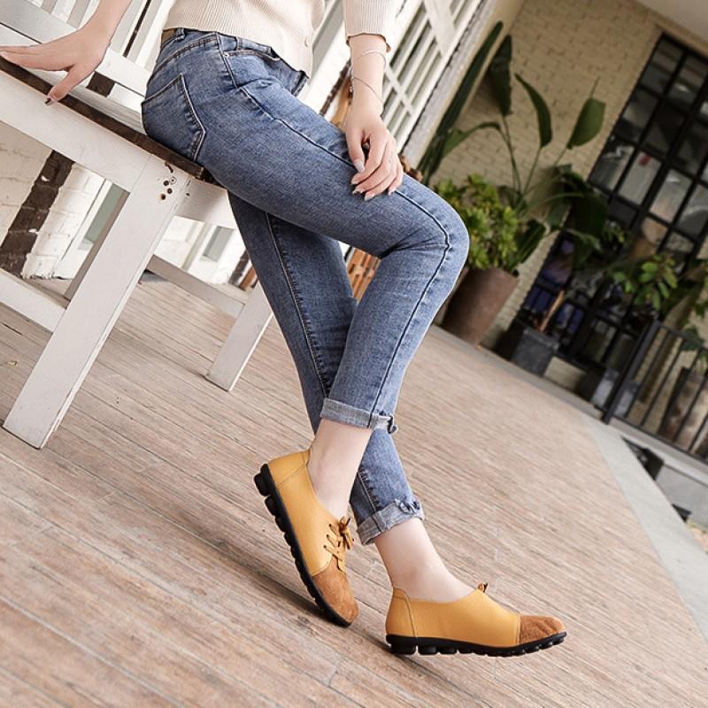 Женская обувь большого размера. Повседневная женская обувь на одинарной платформе. Туфли-бобы с низким верхом и шнуровкой.